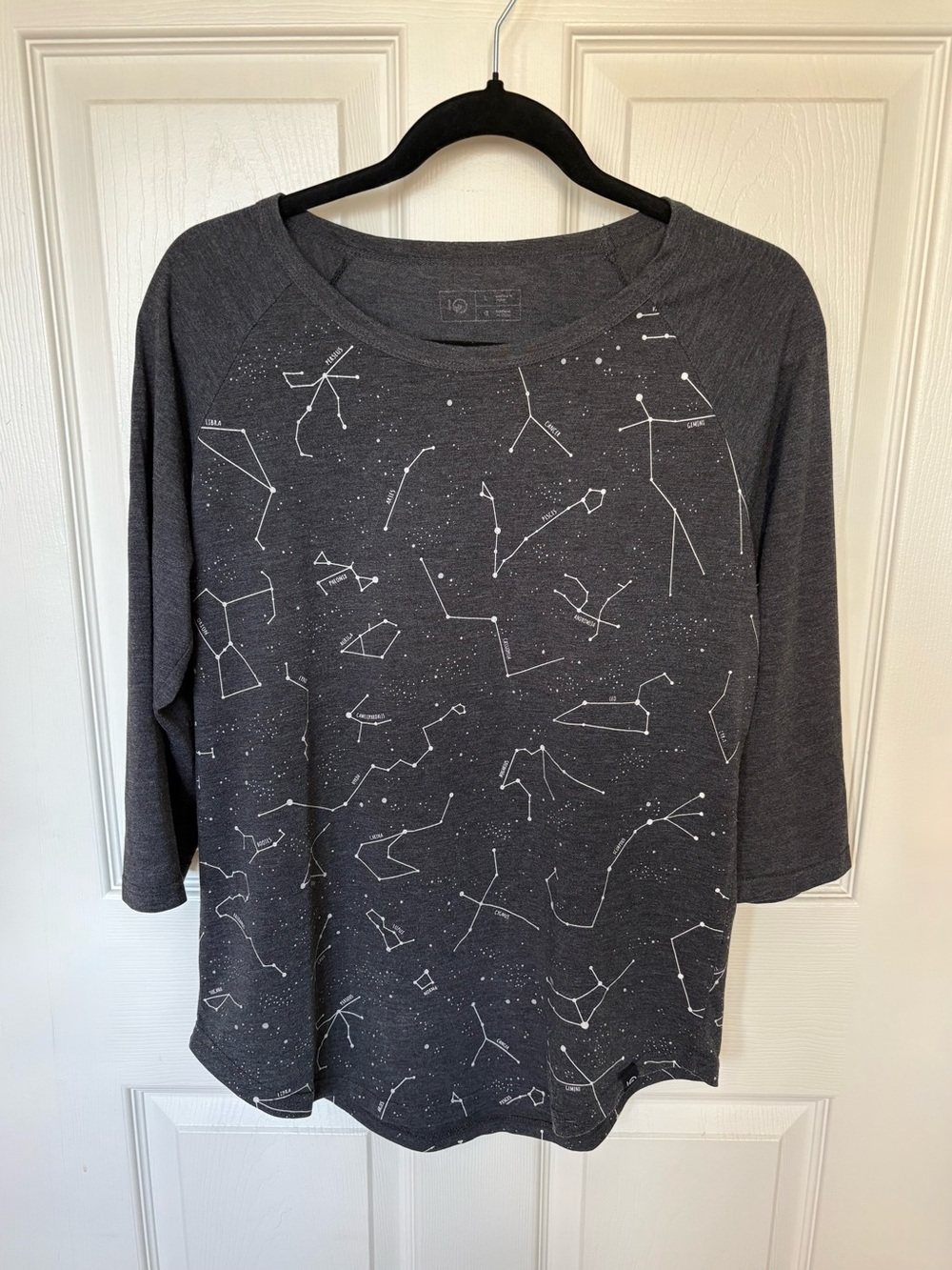 tentree Starmap Constellation 3/4 Sleeve Raglan Tee Shirt Grey Large